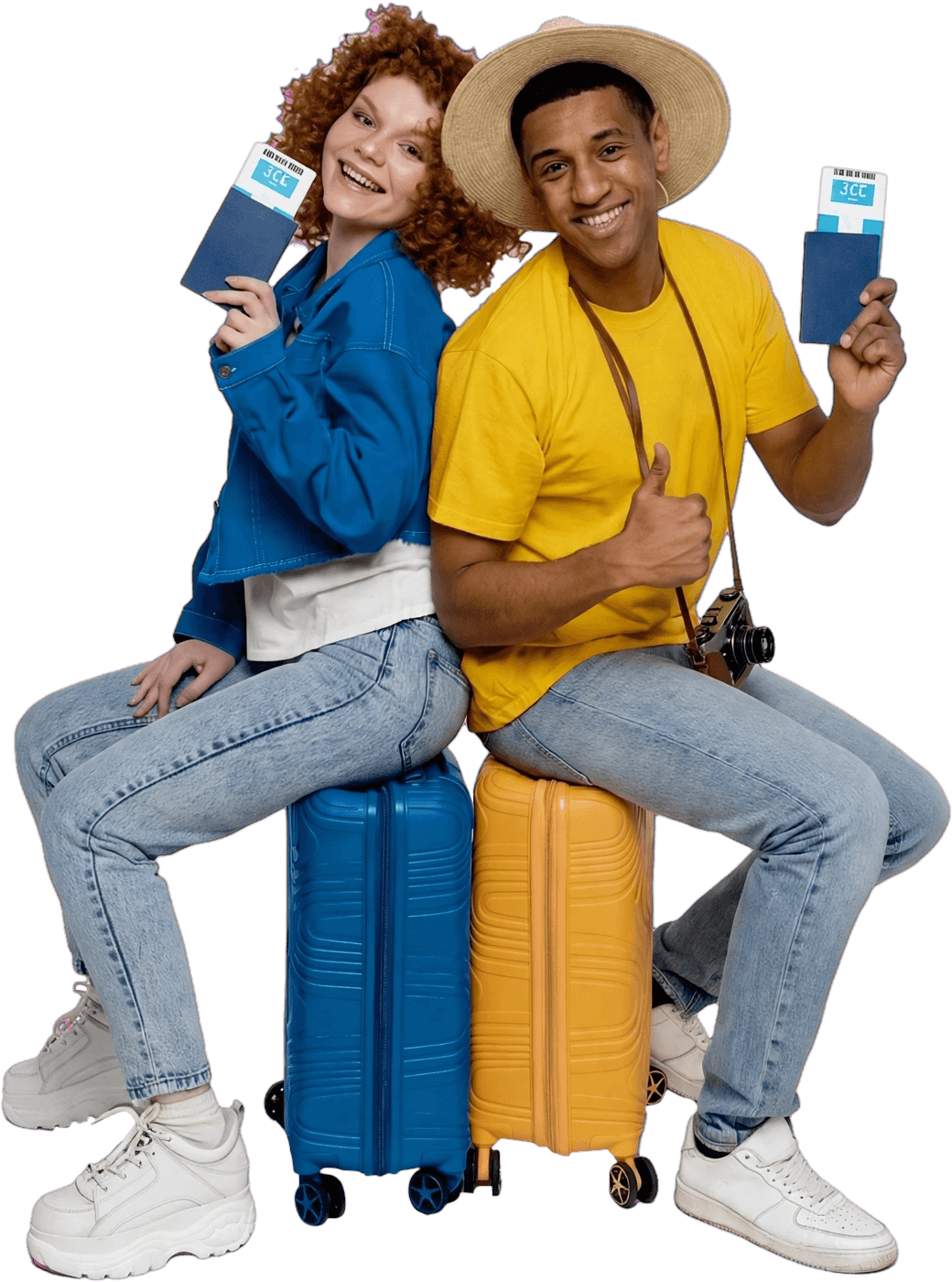 Illustration of travellers heading to the airport